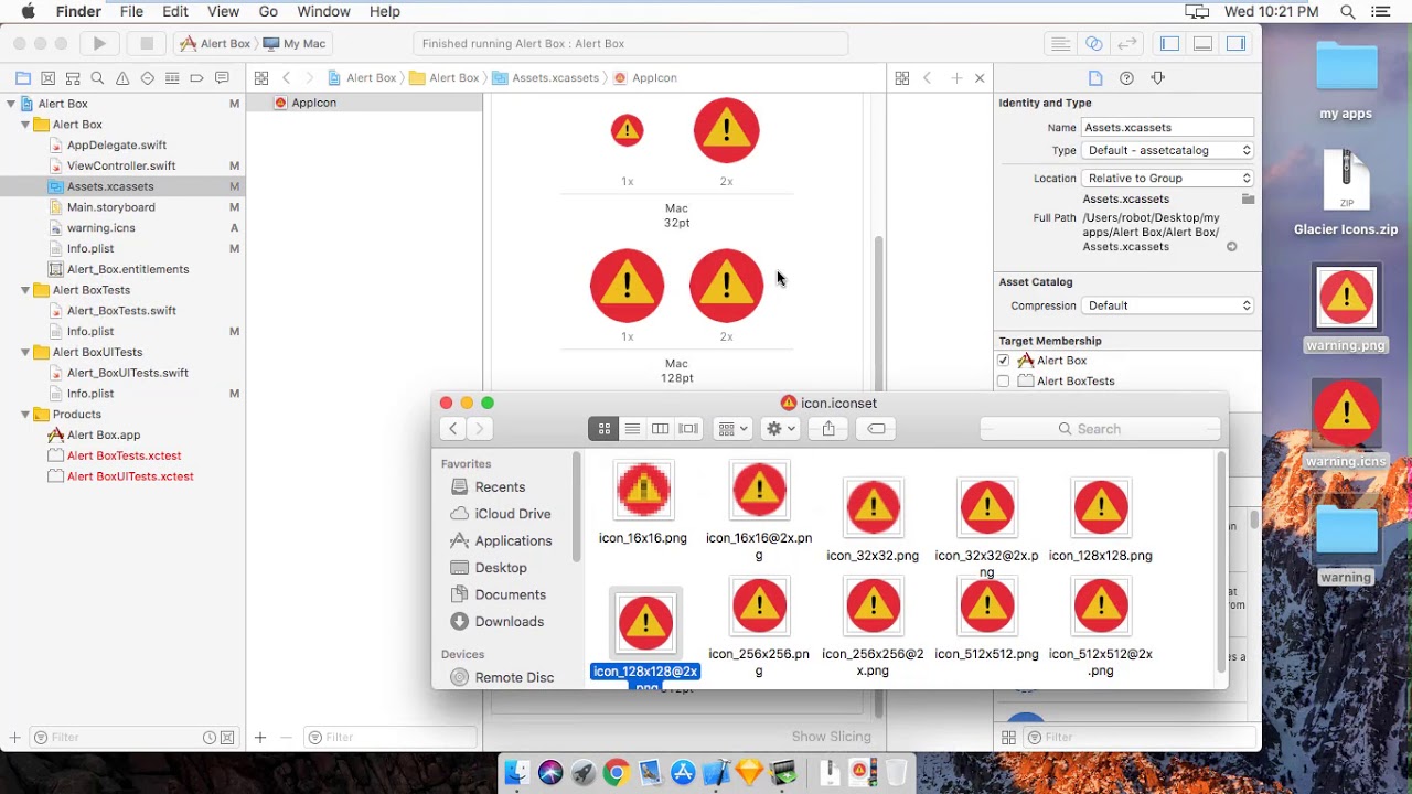 techwithrobot's tweet card. 1.3 Add Icons in mac app Xcode
