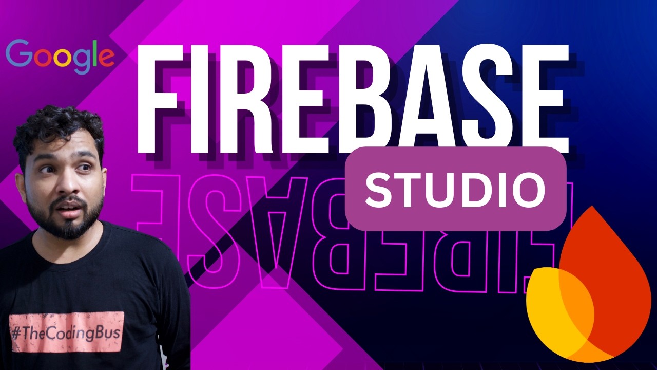 the_coding_bus's tweet card. Explore Firebase Studio Like a PRO | Firebase Tutorial for Beginners