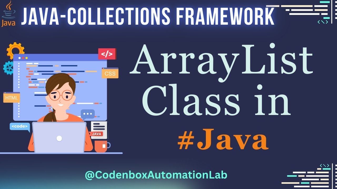 CodenboxTeam's tweet card. Java Collections Framework-Part 4: Mastering ArrayList with Real-Wo...