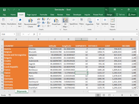 excel_2016_en's tweet card. Convert the 3D map of the book to flat. Save the book.