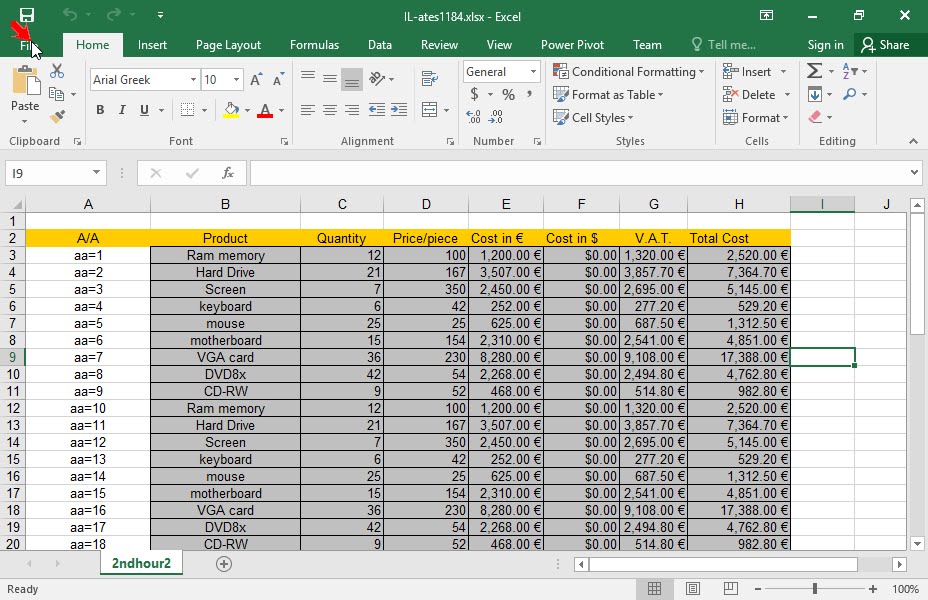 excel_2016_en's tweet card. Print the entire active worksheet to the default printer.