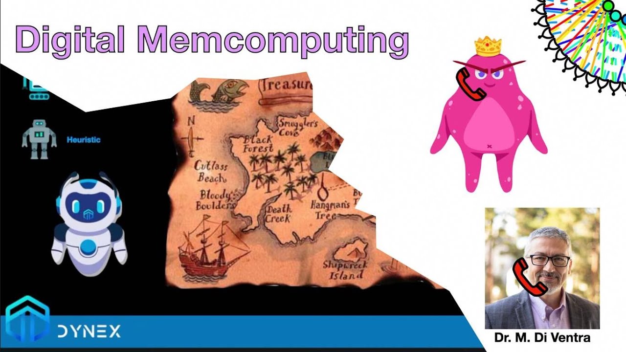 lardamotif's tweet card. Comparing Dynex and Memcomputing Inc. "treasure island" explanation