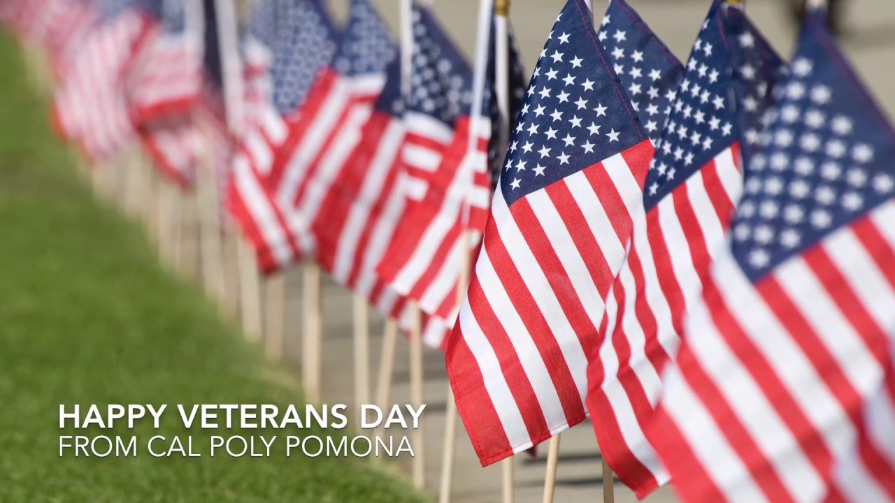 calpolypomona's tweet card. Veterans Day Observance