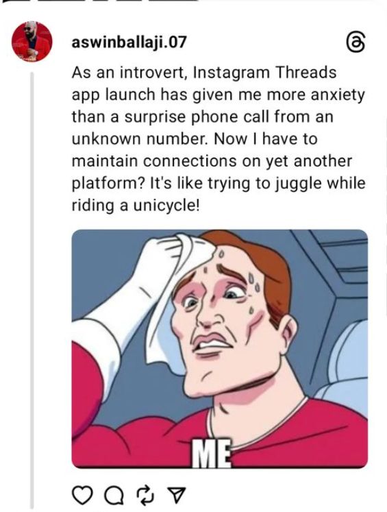 BallajiAswin's tweet card. 🎉 Just had a hilarious moment with Instagram Threads! 😂📱 Can't help but thread my way through the tasks lying ahead to figure out the algorithm! 🕵️‍♂️💡 #InstagramThreads #AlgorithmMysteries...