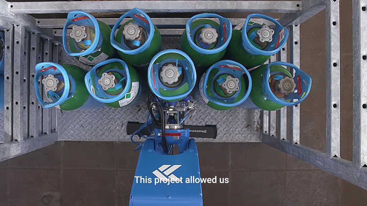 ROBOTT_NET's tweet card. Gasbot: The robot solution for handling big gas bottles