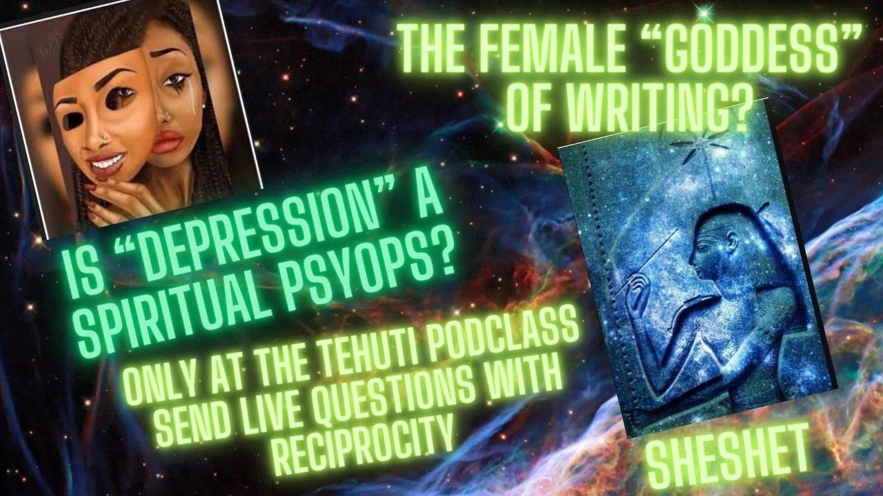 Mathproblems194's tweet card. TEHUTI PODCLASS~DEPRESSION A SPIRITUAL PSYOPS OF RACISM OF THE...