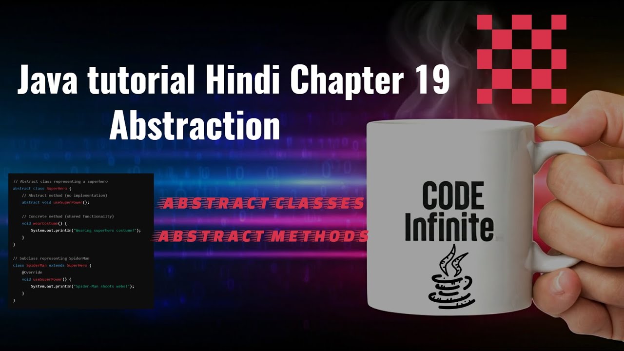 42linesofcode's tweet card. Java tutorial Hindi Chapter 19 - Abstraction - Abstract Classes and...
