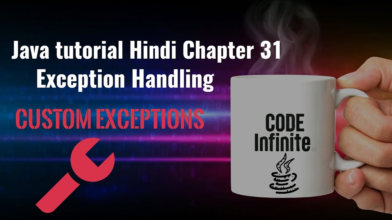 42linesofcode's tweet card. Java tutorial Hindi Chapter 31 - Exception Handling Part 6 - Custom...