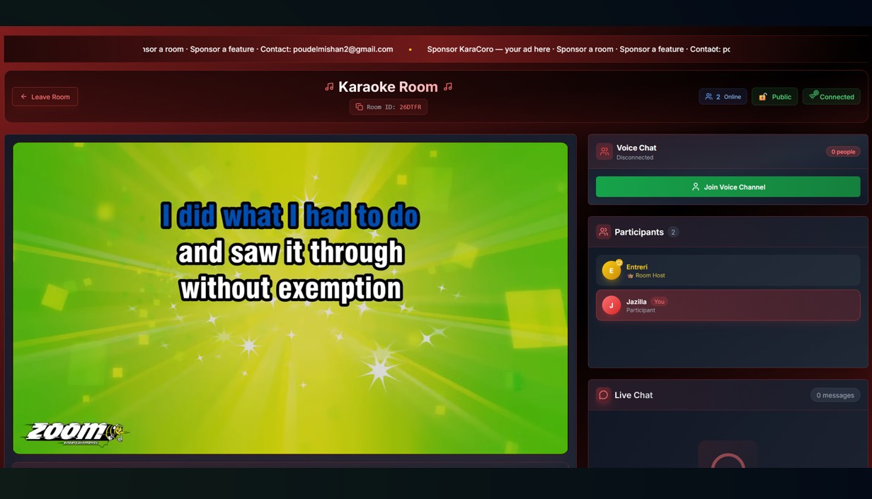VibeCodingList's tweet card. We've built the most advanced online karaoke platform with features that make singing together feel natural and fun.