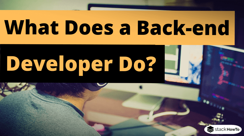 stack_to's tweet card. Backend developers are responsible for the conception and development of websites and software applications as well as for the regular