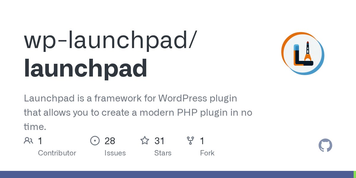 wp_launchpad's tweet card. Launchpad is a framework for WordPress plugin that allows you to create a modern PHP plugin in no time. - wp-launchpad/launchpad