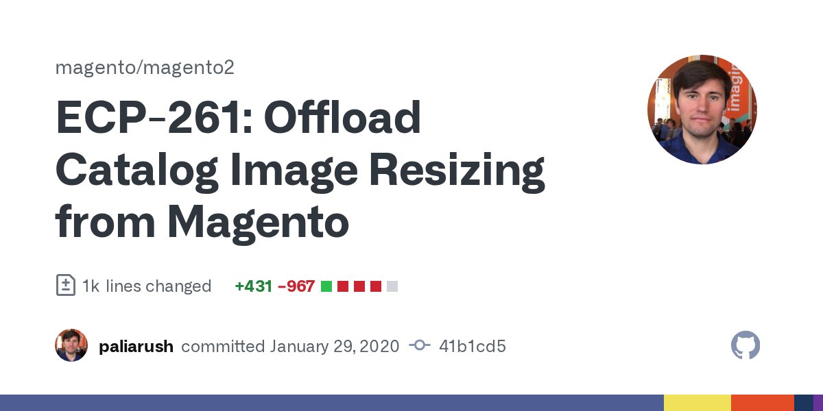 maxpchadwick's tweet card. ECP-261: Offload Catalog Image Resizing from Magento · magento/magento2@41b1cd5