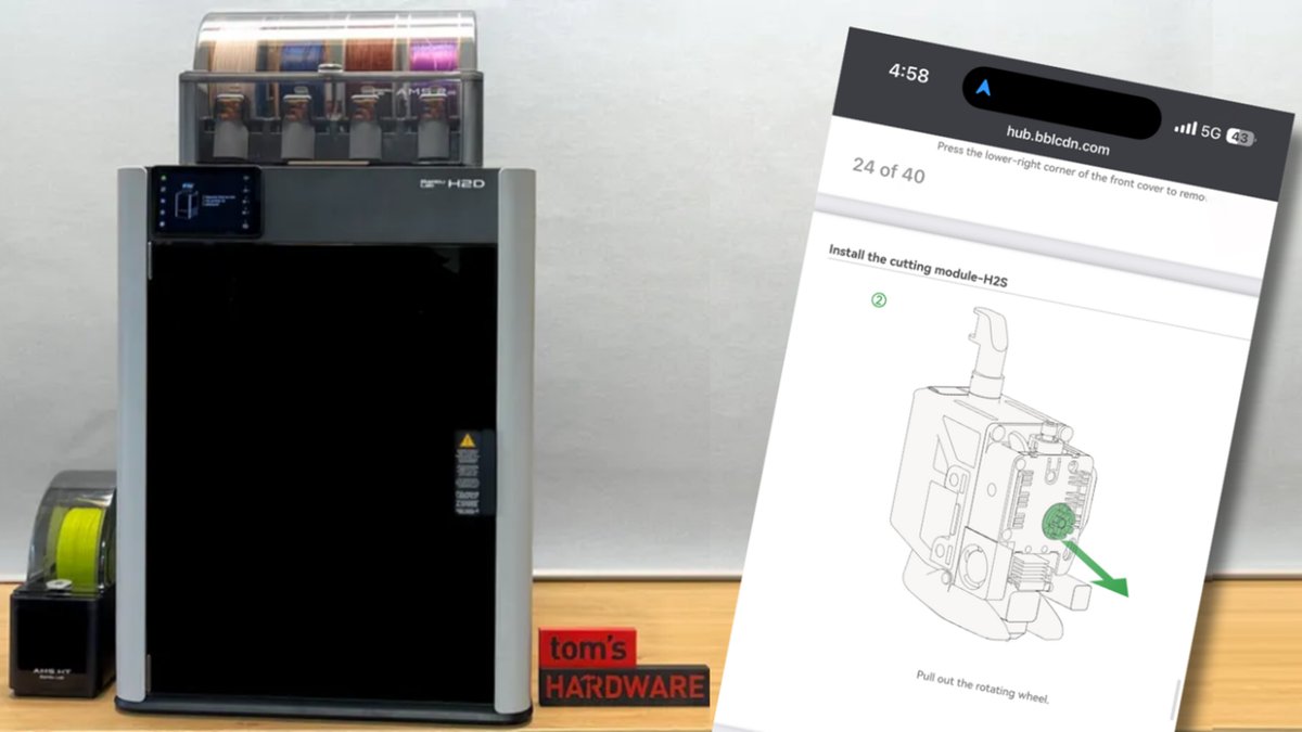 mohdbsaid's tweet card. Manual for H2D cutting accessory shows a new machine.