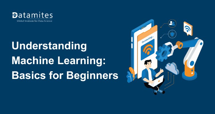 DataMites's tweet card. Machine learning is transforming industries by enabling computers to learn from data and make intelligent decisions. This beginner-friendly guide covers the basics, key algorithms, and essential...