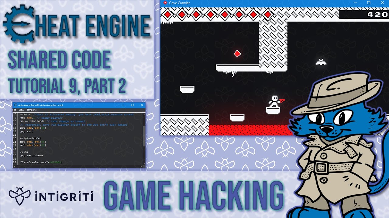 intigriti's tweet card. Cheat Engine: Find Commonalities (tutorial 9, part 2) - Game Hacking...