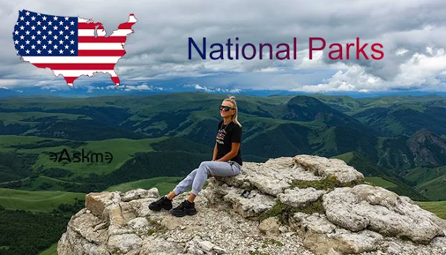 vhowtodo's tweet card. 6 Best National Parks to Visit in the USA are Grand Canyon, Yosemite, Yellowstone, Glacier National Park, Zion National Park, and Grand Teton, etc.
