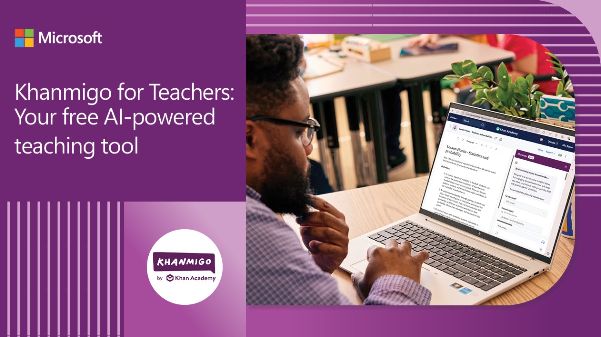 camplexlearning's tweet card. Get started with Khanmigo for Teachers for free. Streamline your prep work with this AI-powered teaching tool, in partnership with Microsoft.
