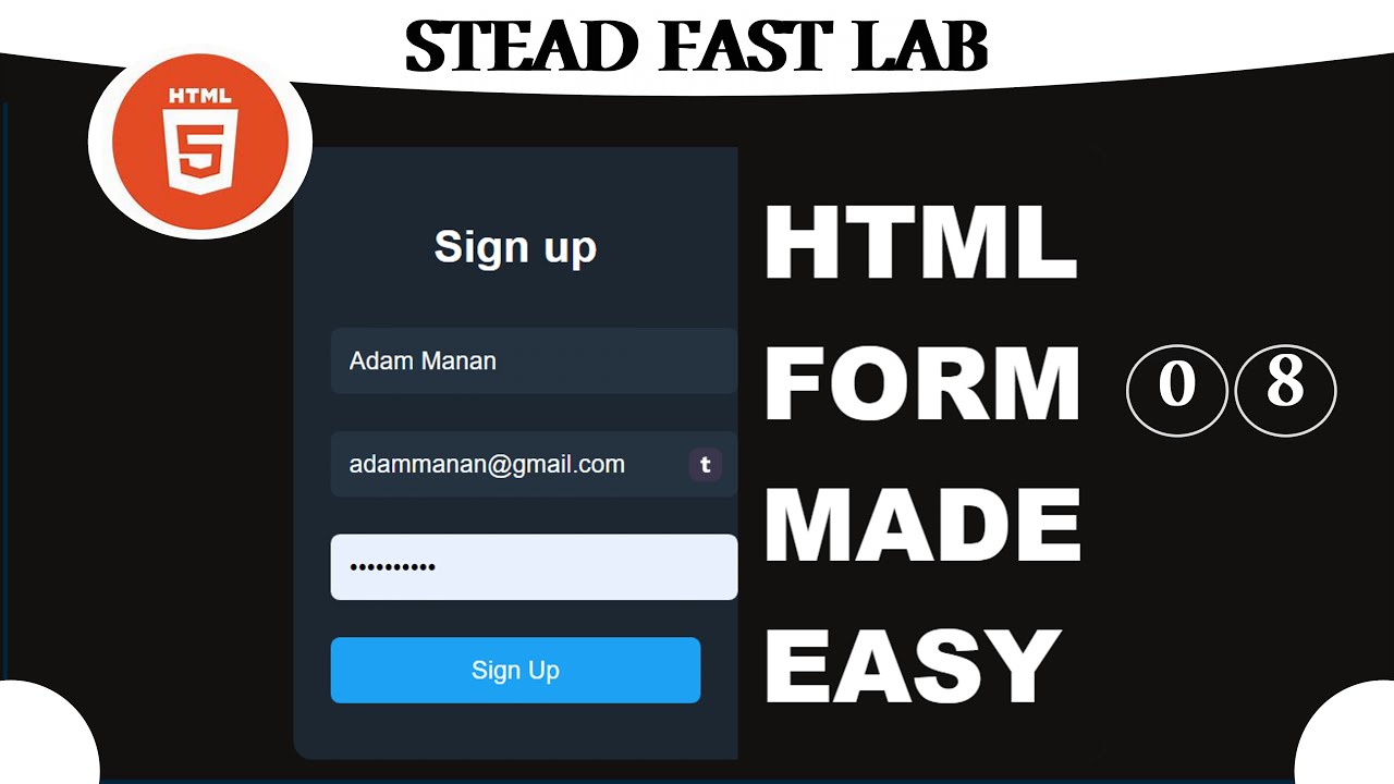 steadfastlab's tweet card. Master HTML Forms and Inputs: A Complete Beginner's Guide (With...