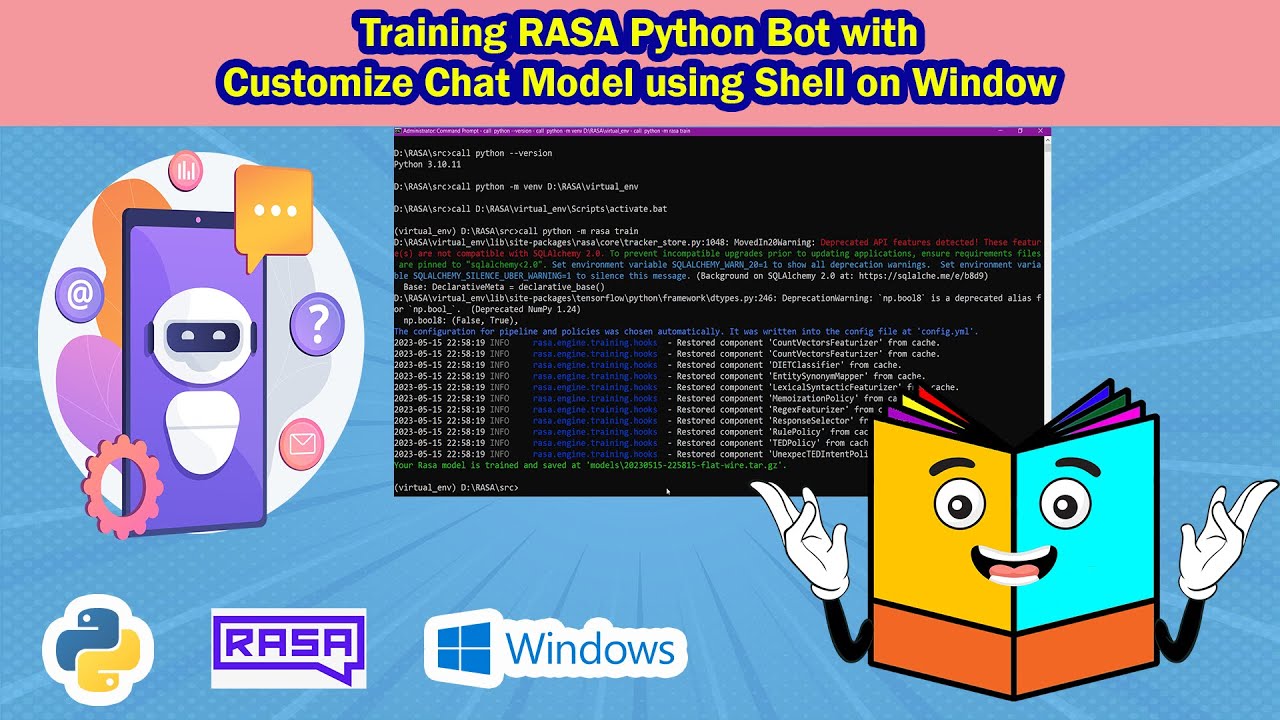 asmak's tweet card. Train RASA Chatbot Model on Windows