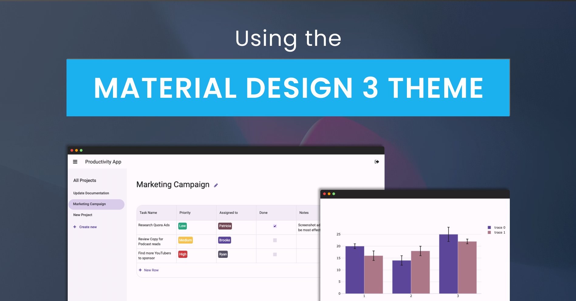 anvil_works's tweet card. Learn how to build more modern looking web apps with the new Material Design 3 theme.