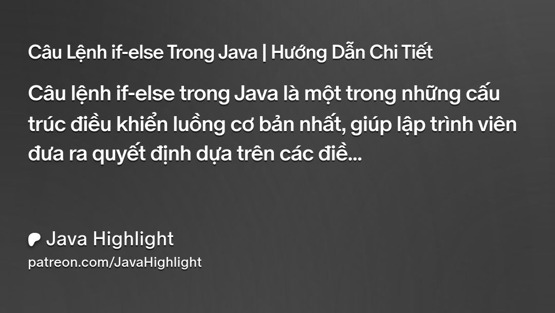 javahighlight's tweet card. Get more from Java Highlight on Patreon
