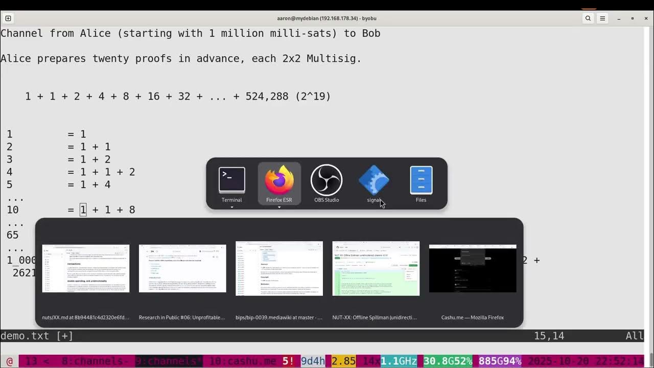 callebtc's tweet card. Cashu channel demo. Like Lightning, allowing tiny payments at high...