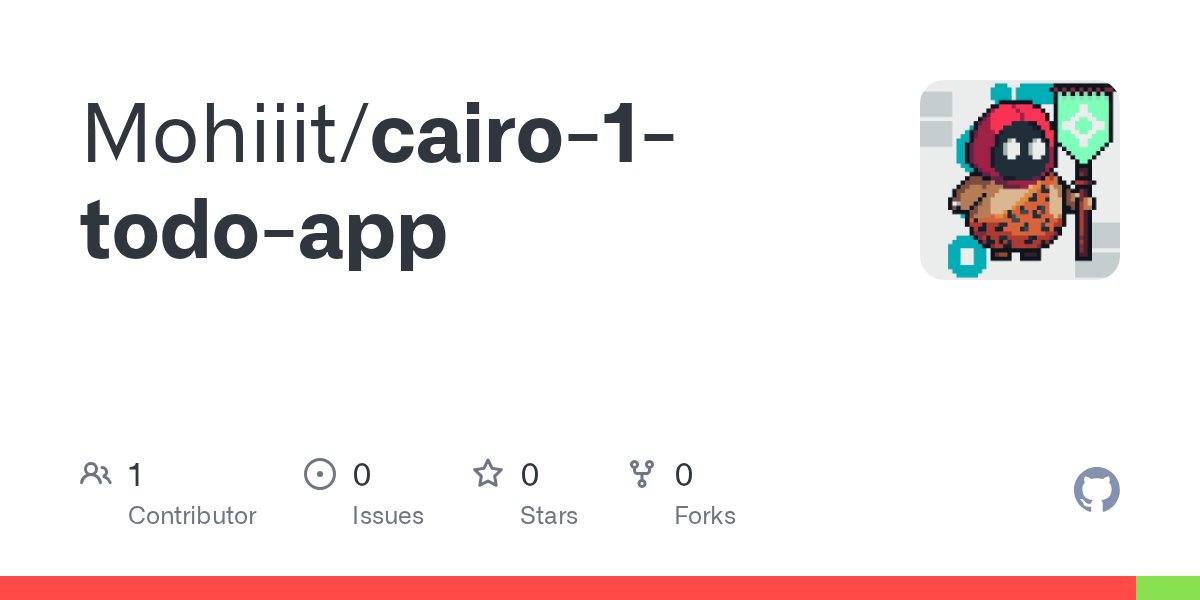 dhattarwalm0hit's tweet card. Contribute to Mohiiit/cairo-1-todo-app development by creating an account on GitHub.