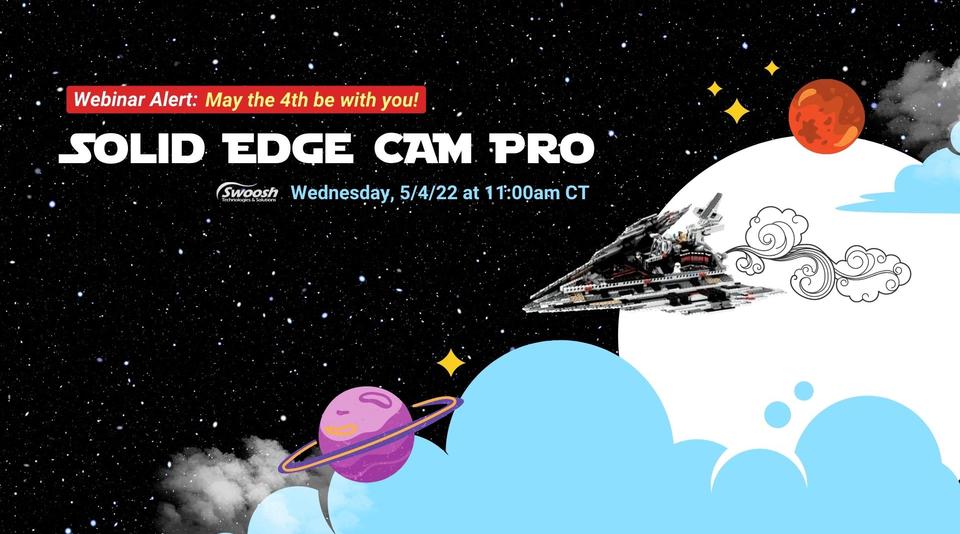 SwooshTech's tweet card. May the 4th be with you! In this webinar, you'll learn about digital machine tools, shop documentation, easy tool path creation, and G Code based simulation. With over 15 years of experience in...