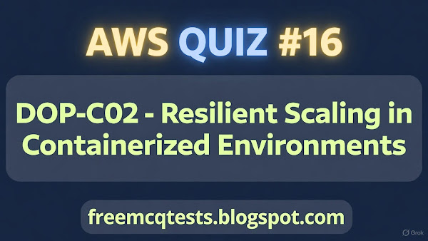 Crypto_AK69's tweet card. A comprehensive quiz focused on container resilience, auto-scaling strategies, and AWS container services for the DOP-C02 exam.
