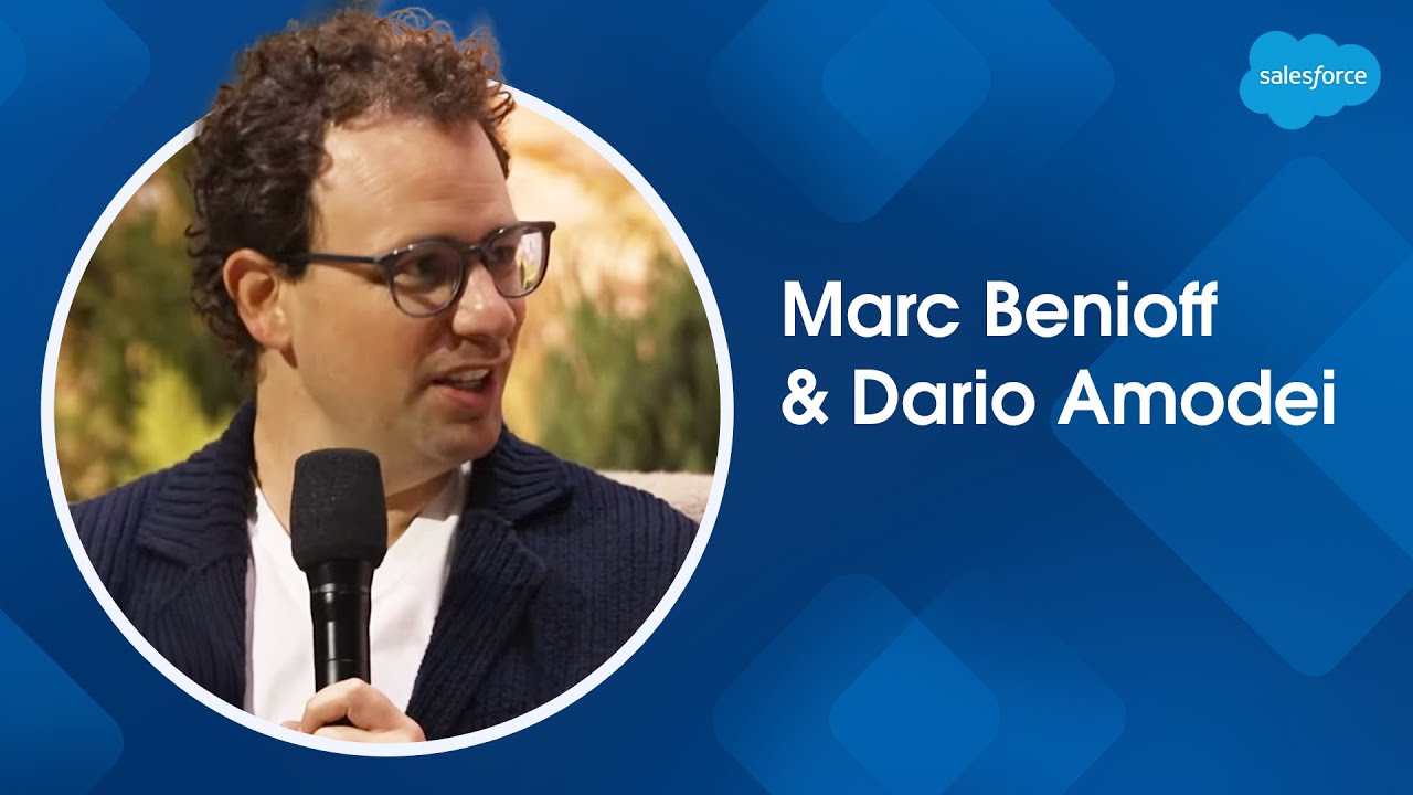 Benioff's tweet card. A Conversation with Dario Amodei and Marc Benioff | Dreamforce 2025