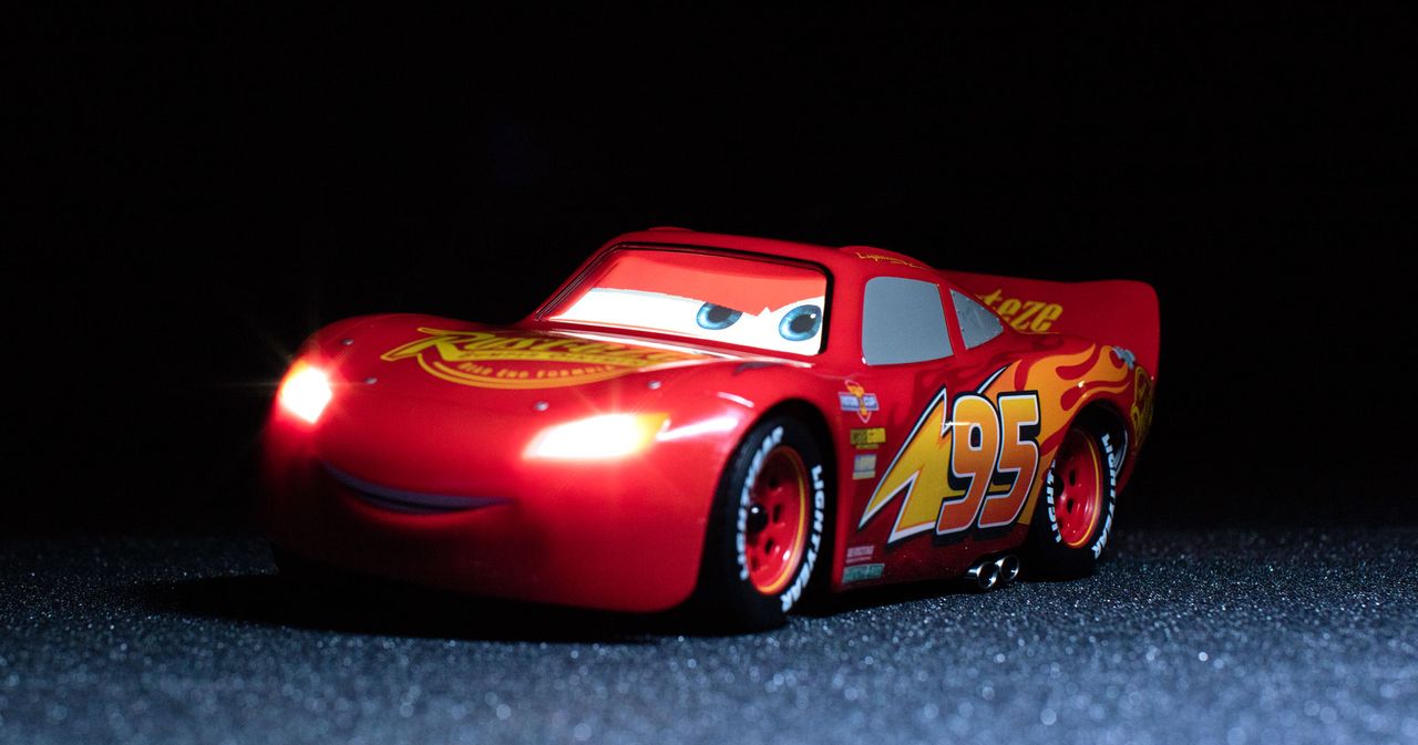 hacker_unit's tweet card. Take Lightning McQueen for a spin with this app-controlled toy.