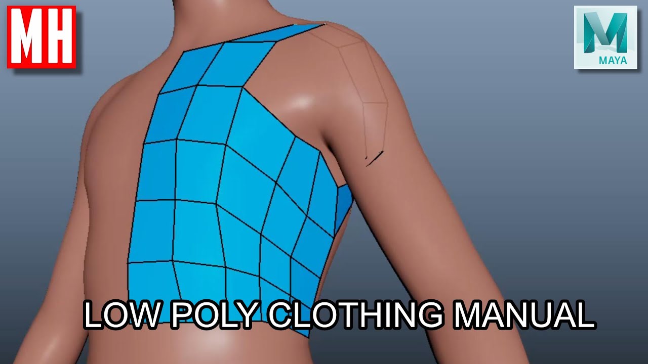 MHTutorials's tweet card. Maya tutorial : Manual CLOTHING creation with QuadDraw