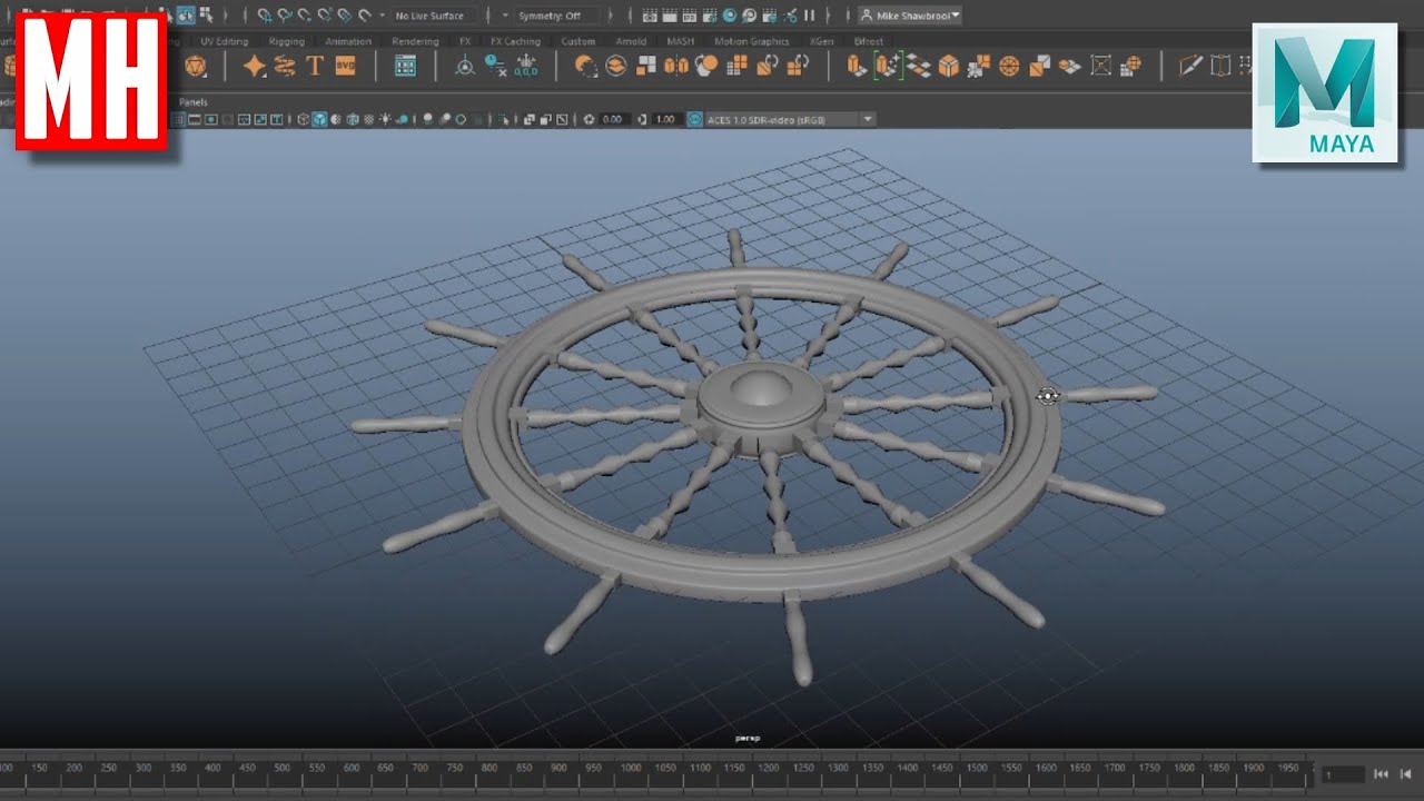 MHTutorials's tweet card. Maya tutorial : Maritime modeling series #1 - Ships helm