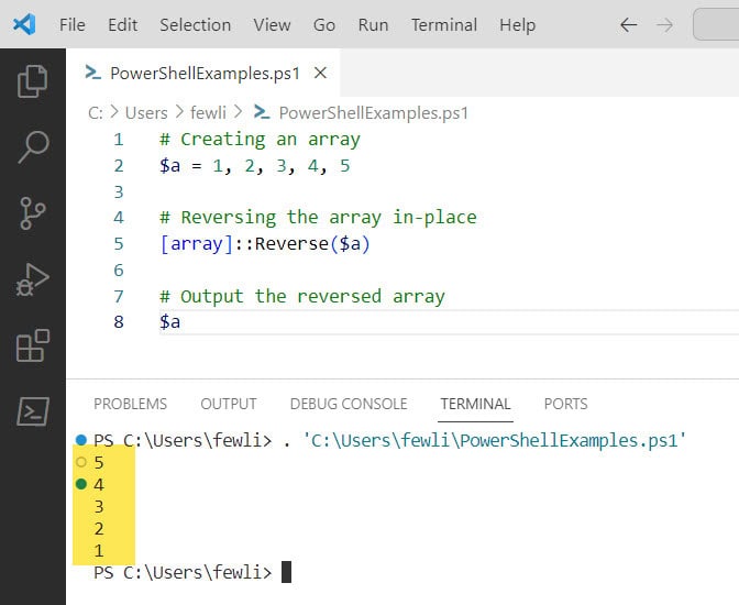 PowerShellFAQs's tweet card. Keep reading to know everything about how to Reverse An Array in PowerShell using various methods like [Array]::Reverse() Method, Array Slicing