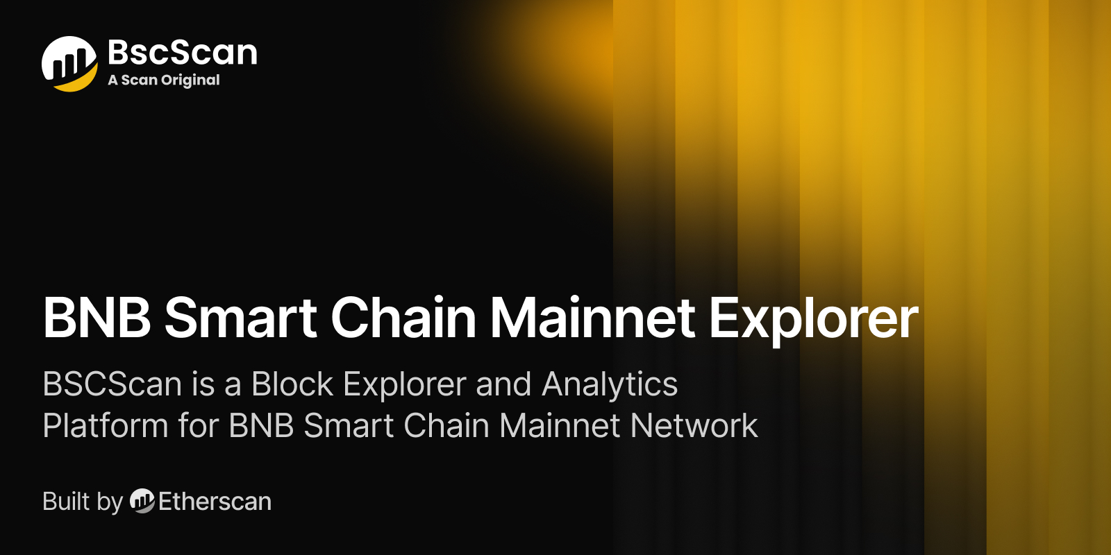 BNBCHAIN's tweet card. BscScan allows you to explore and search the BNB blockchain for transactions, addresses, tokens, prices and other activities taking place on BNB Smart Chain
