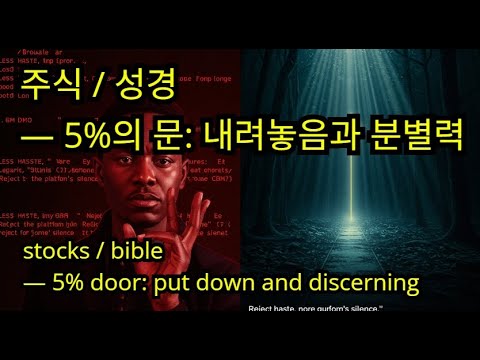 genelog02's tweet card. The 5% Narrow Gate Letting-Go 주식 성경 5%의 문: 내려놓음과 분별력으로 기술 통제를 이긴다...