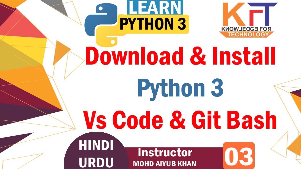 kftinhindi's tweet card. Download and Install Python3, VsCode and Git Bash Python tutorial 03