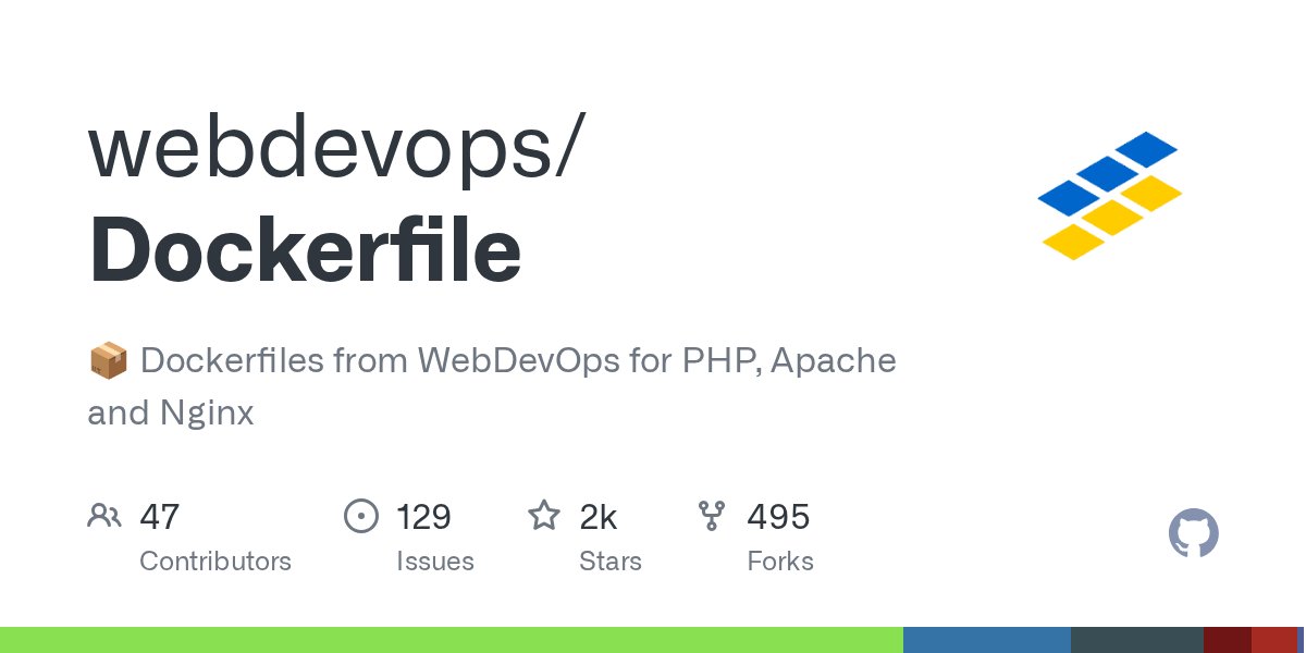 TeamWebDevOps's tweet card. :package: Dockerfiles from WebDevOps for PHP, Apache and Nginx - webdevops/Dockerfile