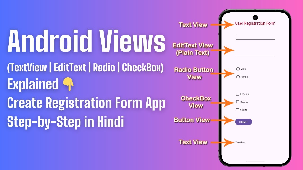 navtewari's tweet card. Android Text, EditText, RadioButton, CheckBox, Button Explained in...