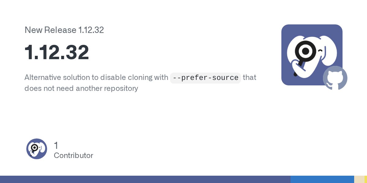 phpstan's tweet card. Alternative solution to disable cloning with --prefer-source that does not need another repository