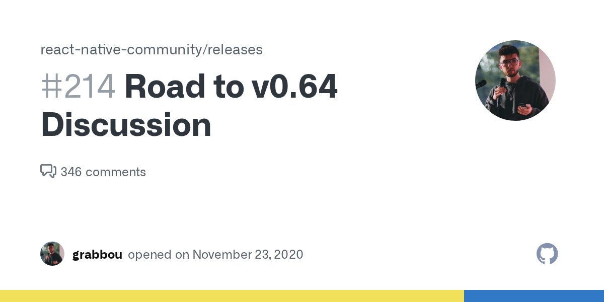 grabbou's tweet card. Current latest release: v0.64.0-rc.4 Highlighted Changes Hermes opt-in iOS Inline requires enabled by default new profile-hermes CLI command for converting Hermes tracing profile to Chrome format H...