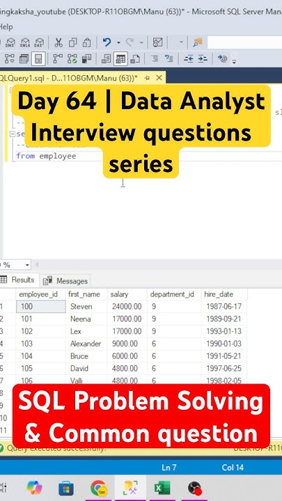 codingkakshaa's tweet card. Day - 64 | Data Analyst Interview: SQL Problem Solving & Common...