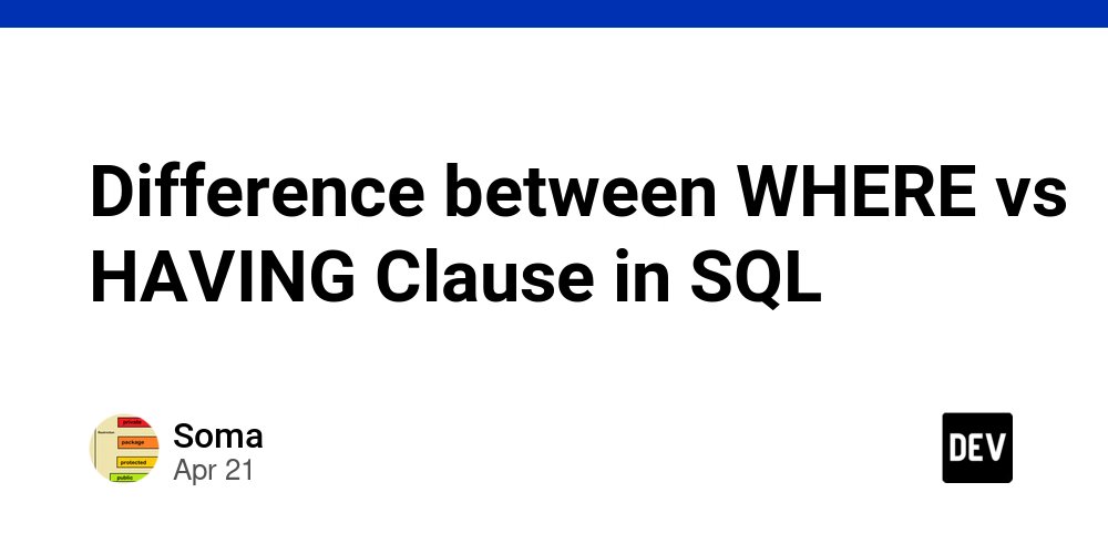 prod42net's tweet card. While both WHERE and HAVING are used for filtering rows, condition in WHERE clause is applied before grouping of data and condition on HAVING is applied after grouping