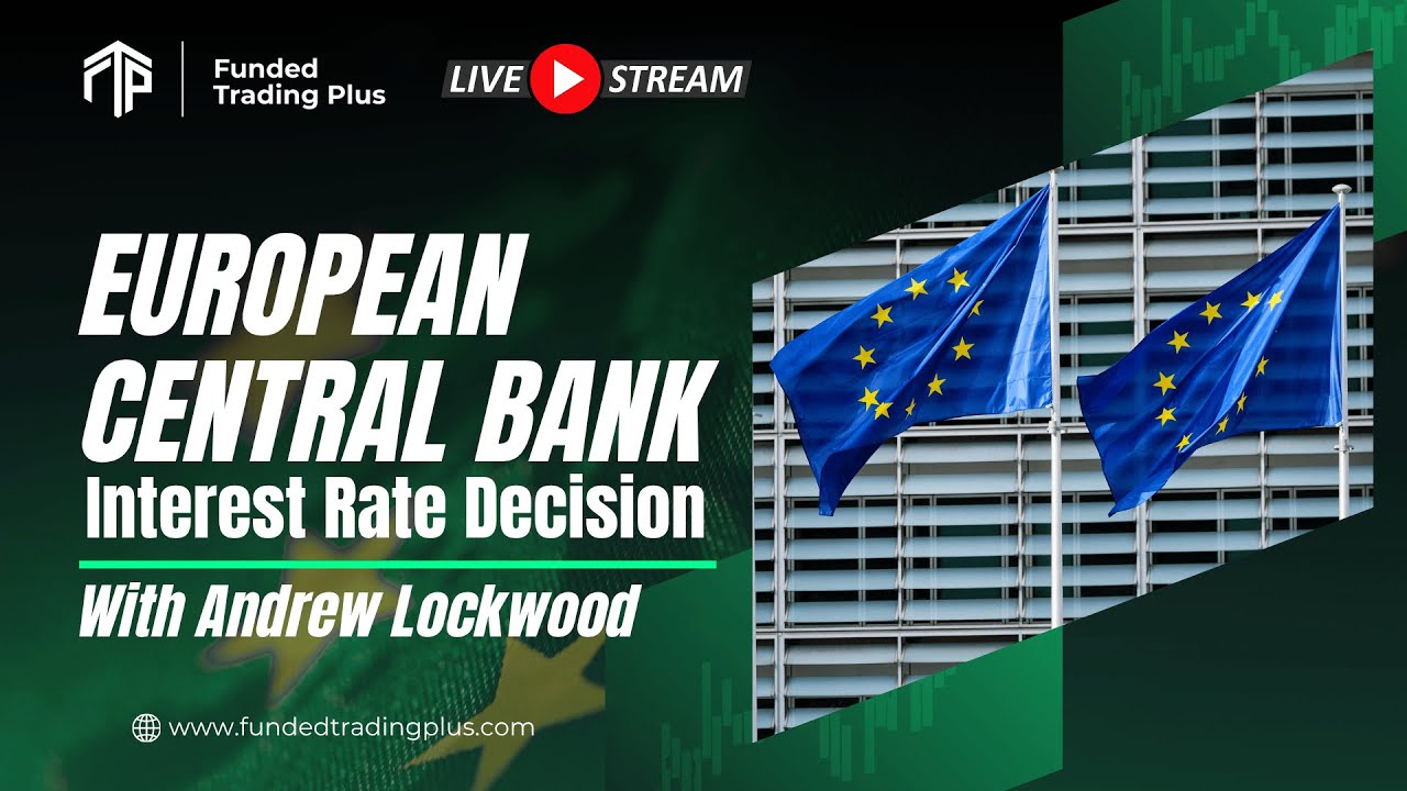 FundedTradingP's tweet card. 📢 ECB Interest Rate Decision | Live Market Analysis with Andrew...