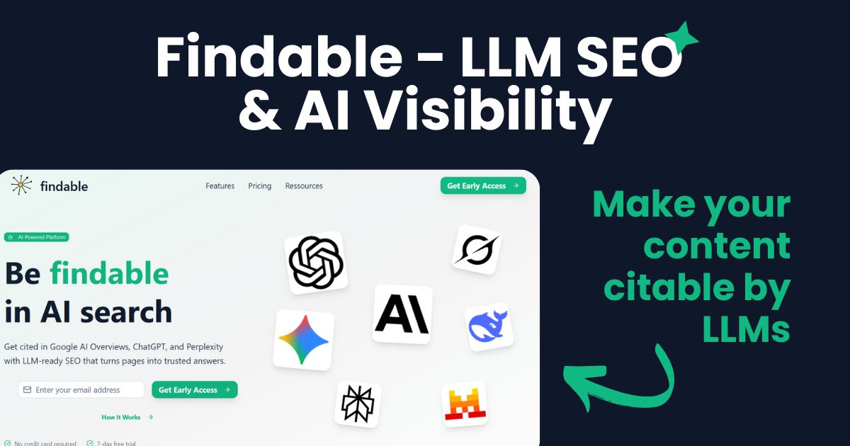 findable_tools's tweet card. Frameworks, tools and metrics to win visibility across AI search engines. Make your content citable by LLMs.