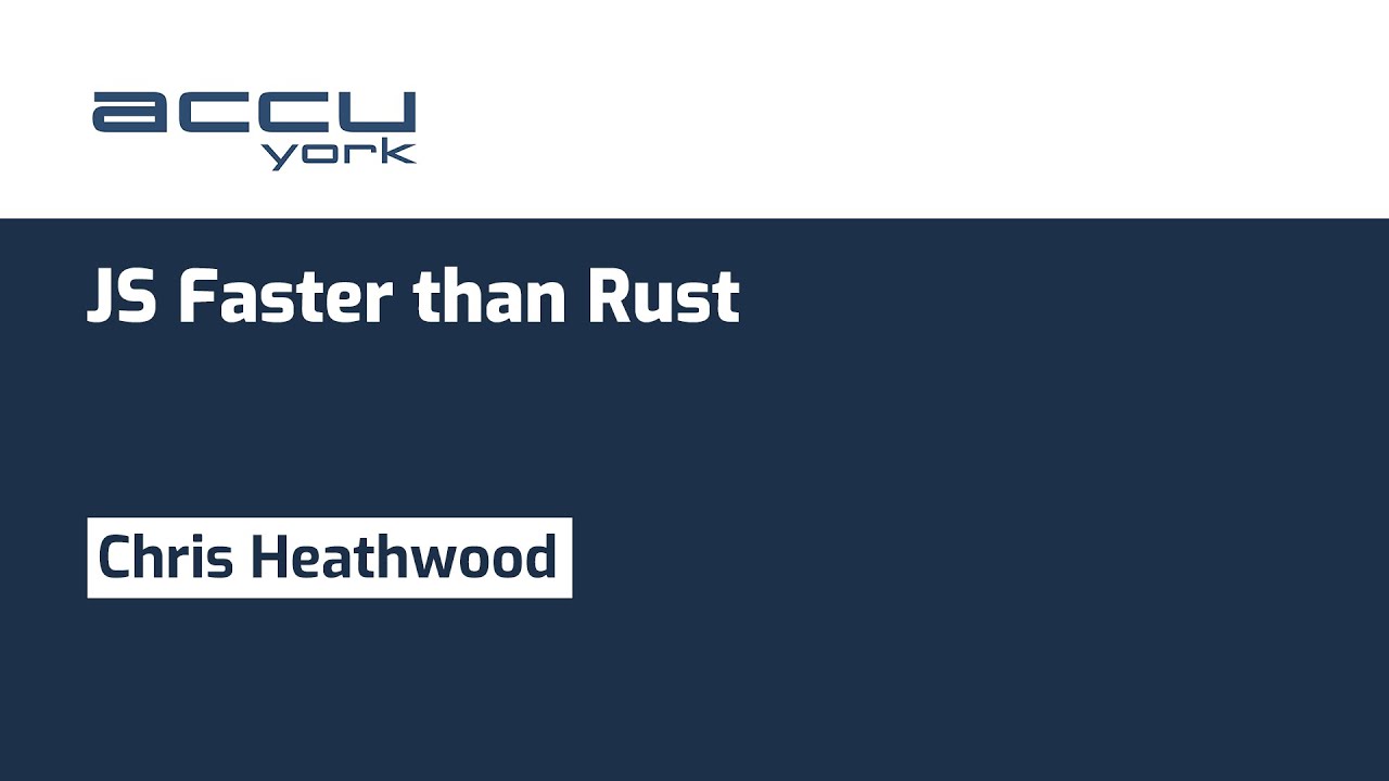 talks_weekly's tweet card. JavaScript is Faster than Rust? - Chris Heathwood