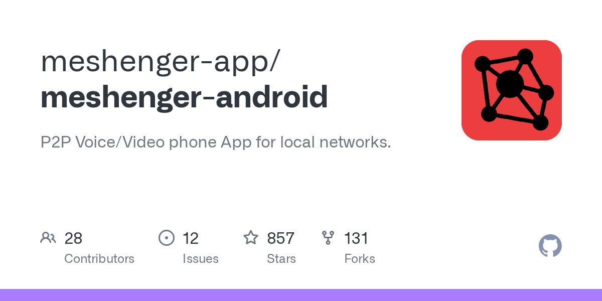 b3nsh4's tweet card. P2P Voice/Video phone App for local networks. Contribute to meshenger-app/meshenger-android development by creating an account on GitHub.