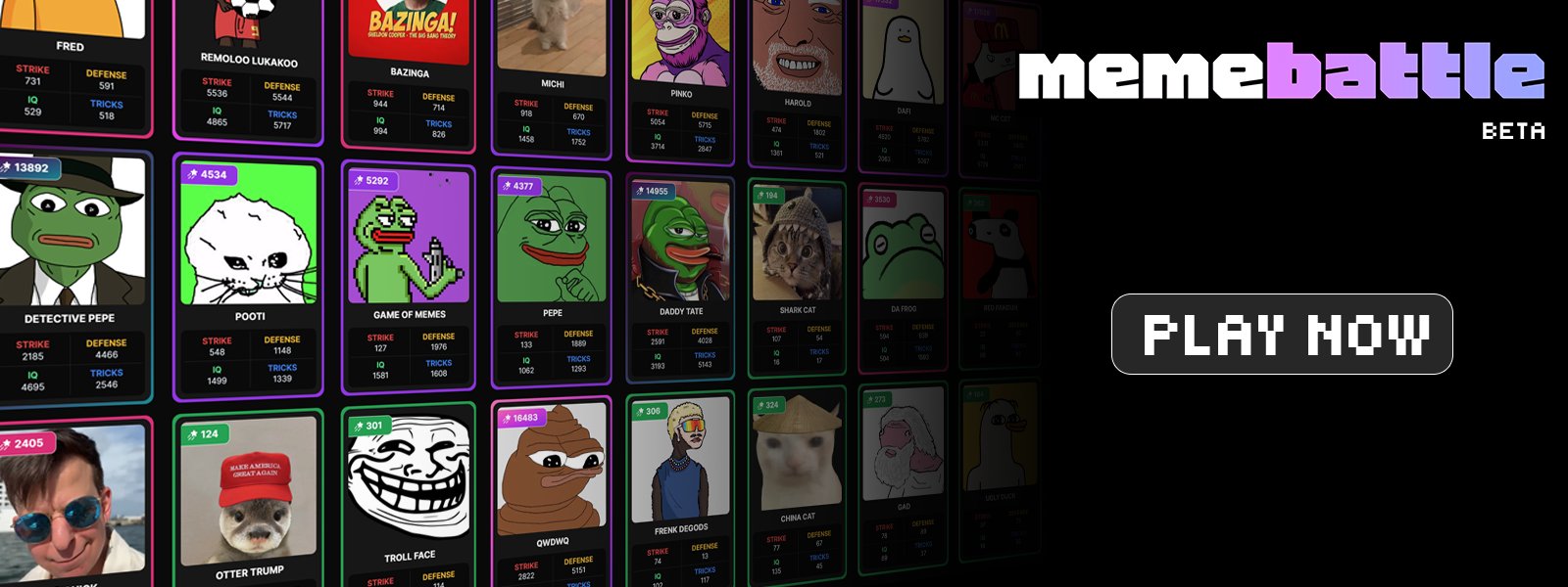 jonwikonsolana's tweet card. Battle and collect memes!