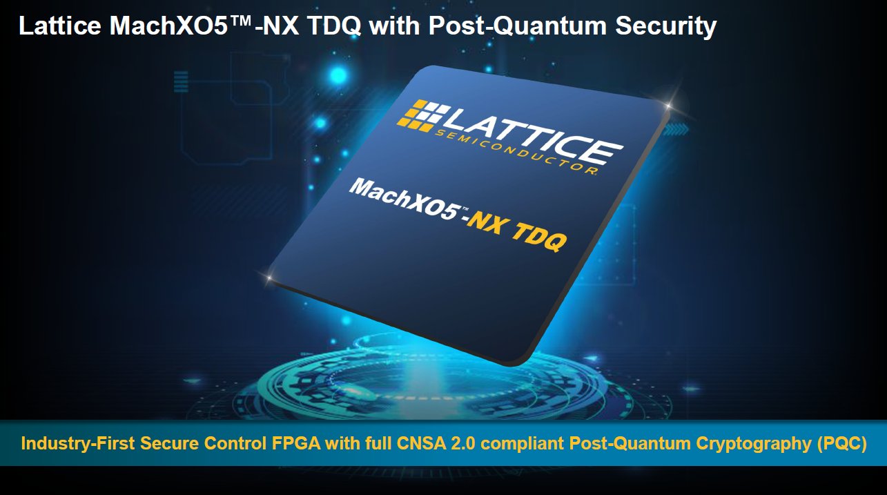 EpicPlain's tweet card. Lattice Semiconductor's MachXO5-NX TDQ FPGAs feature full CNSA 2.0-compliant post-quantum cryptography support.