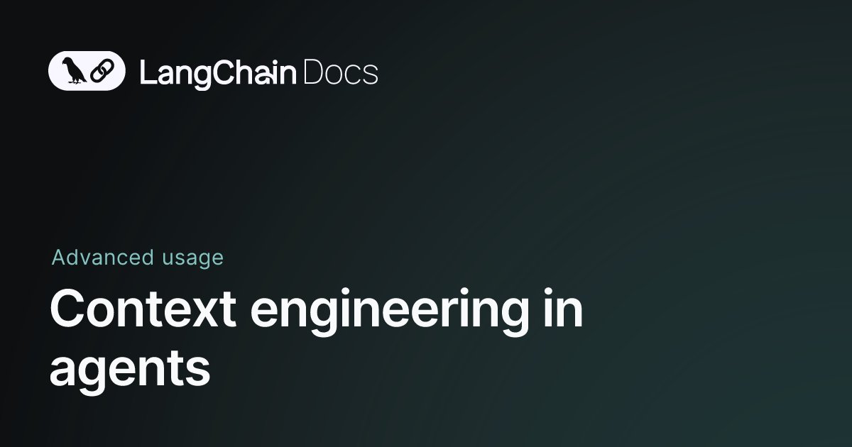 sydneyrunkle's tweet card. Context engineering in agents - Docs by LangChain